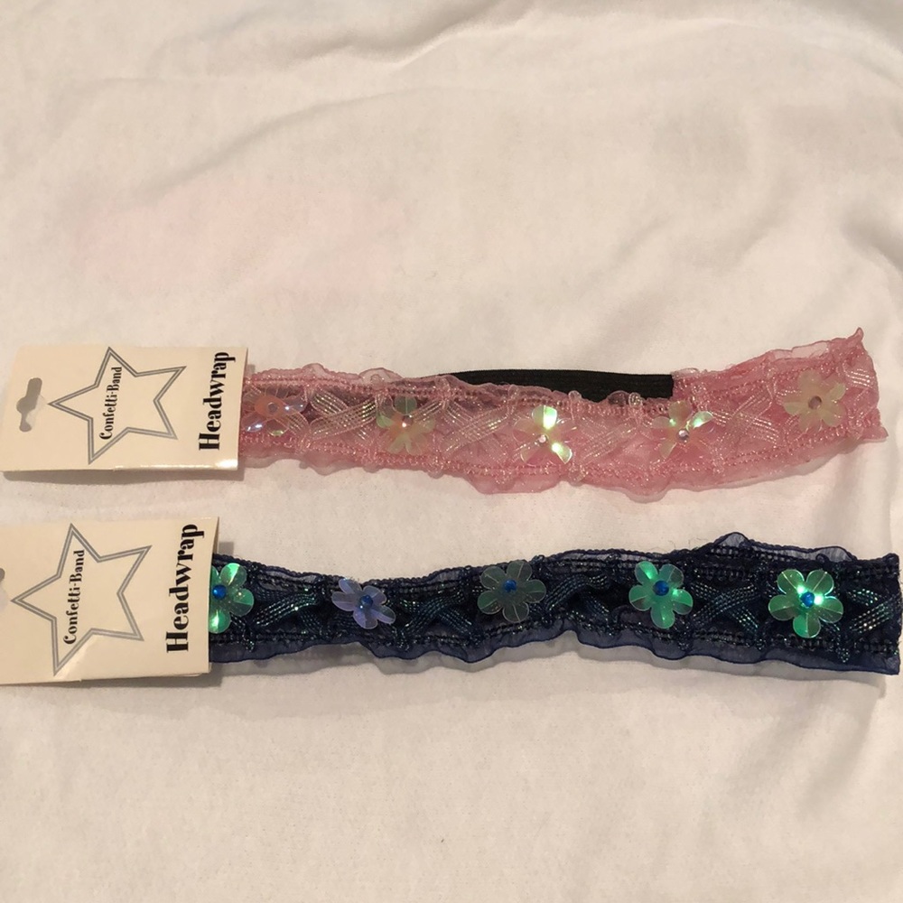 Baby headbands navy and pink